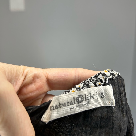 Natural life ditzy micro floral shift mini dress boho size small bell sleeve - Picture 4 of 10